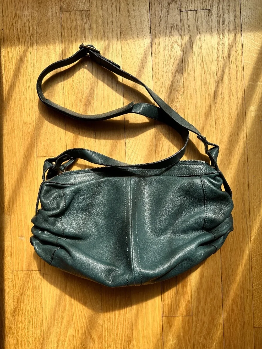 Banana Republic Leather Purse Cross Body Strap Teal Green